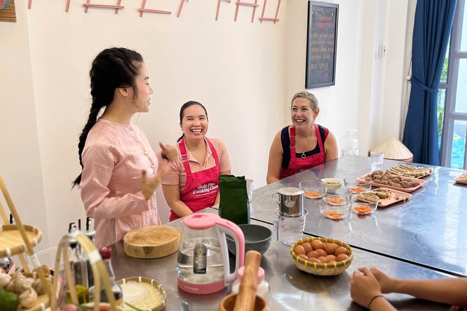 Cook 4 Local Vietnamese Dishes In Pink-themed Class & Market Tour - District 1 start: 97 Nguyễn Hữu Cầu and why this location works