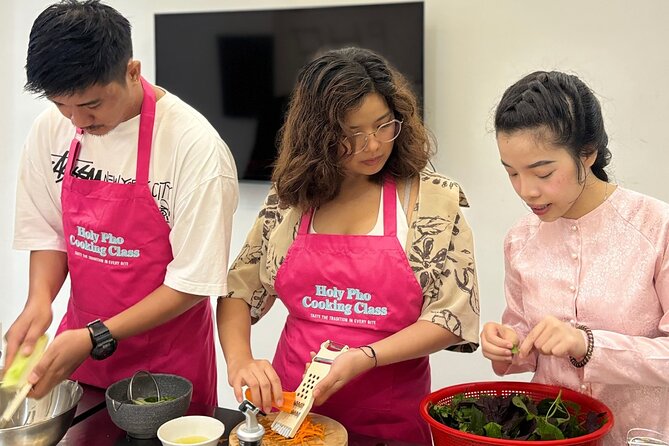 Cook 4 Local Vietnamese Dishes In Pink-themed Class & Market Tour - Your private cooking station: hands-on from scratch, not demos