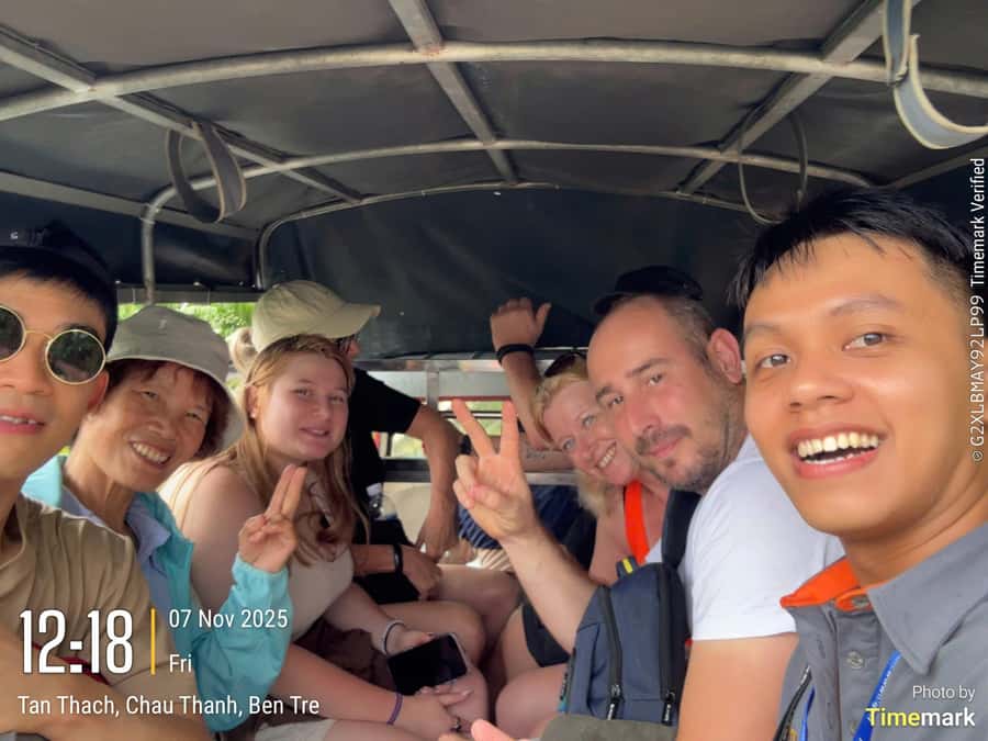HCM: Authentic Mekong Delta - Boat, TukTuk, Khot Cake Making - Tuk-tuk village lanes: where the day turns from scenic to personal